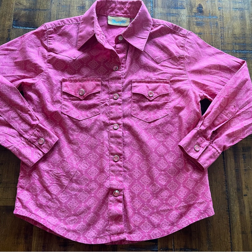Wrangler Kids Pink Button-Down Shirt